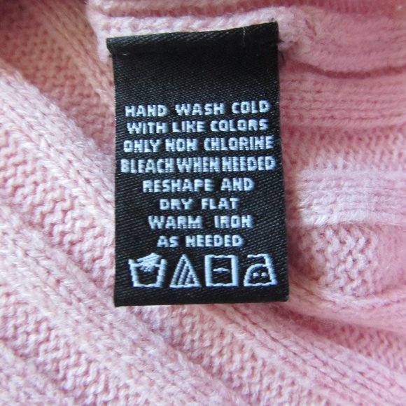 Woman’s Wide Collar Fringe Light Pink Ribbed Long Sleeves Knit Sweater L - Picture 4 of 4